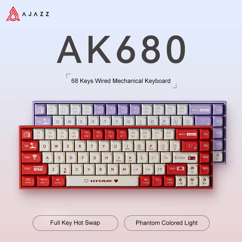 Keyboard Gaming Blue Switch - Teclado Mecánico para Juegos AJAZZ AK680