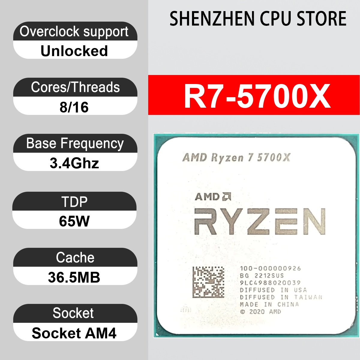 Amd Cpu Ryzen 7 - AMD Ryzen 7 5700X, procesador para