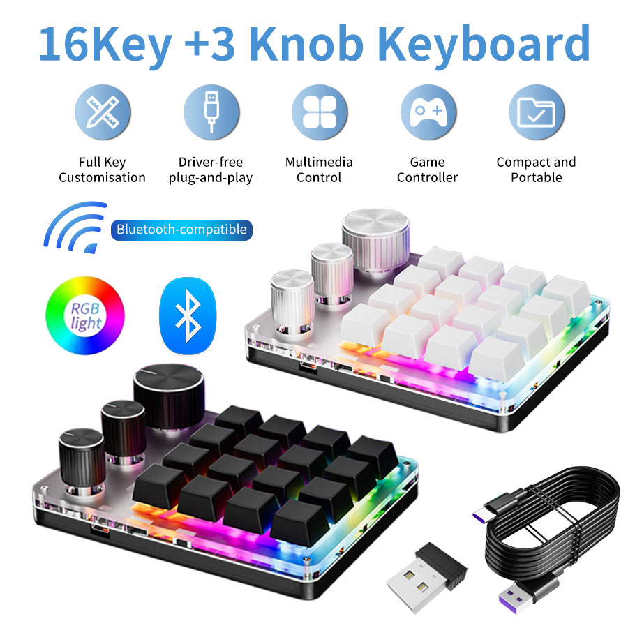 Gaming Keyboard Mini - Macro de programación inalámbrico por Bluetooth,