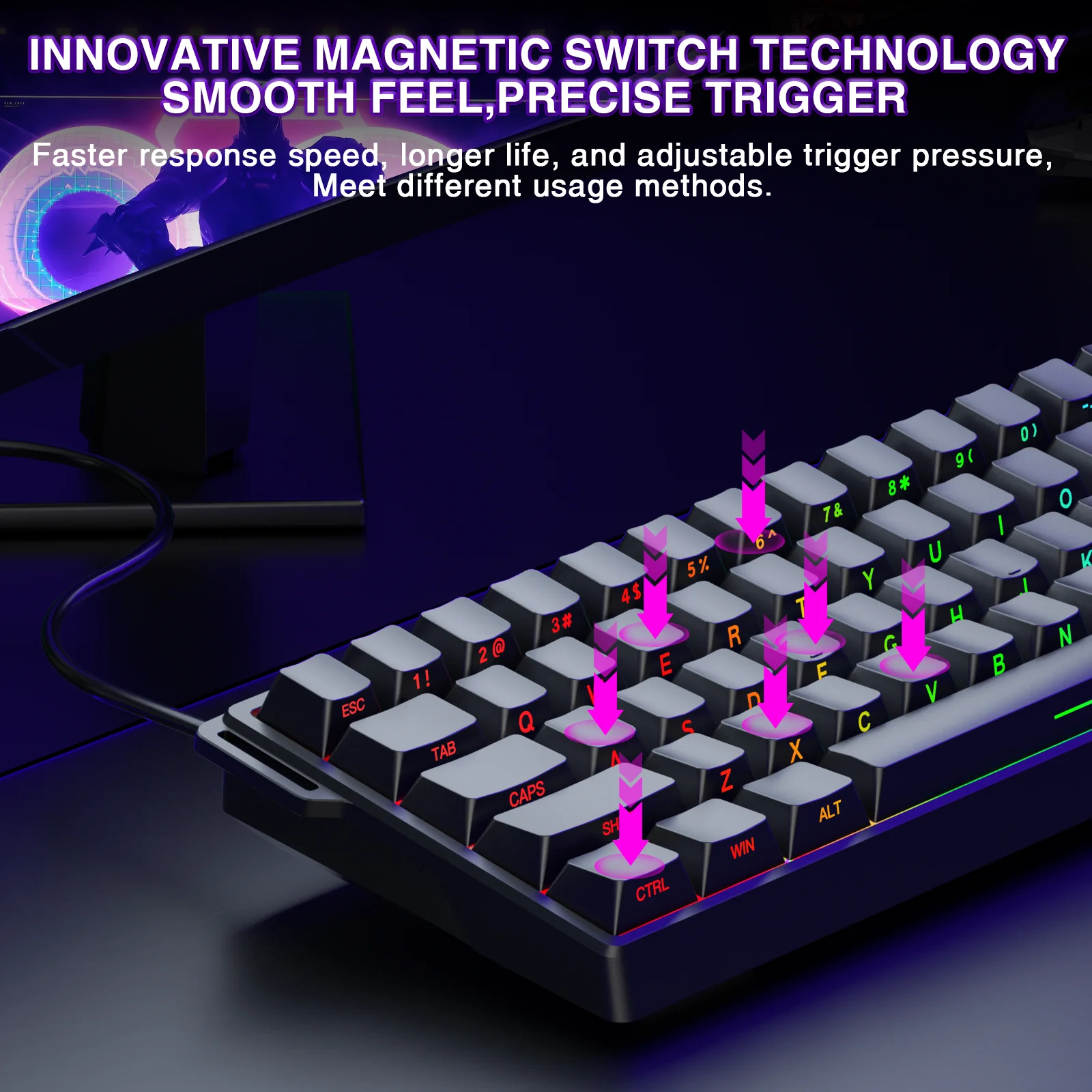 Teclado AULA WIN60HE con inter - Gaming Keyboard No Rgb reseña y precio