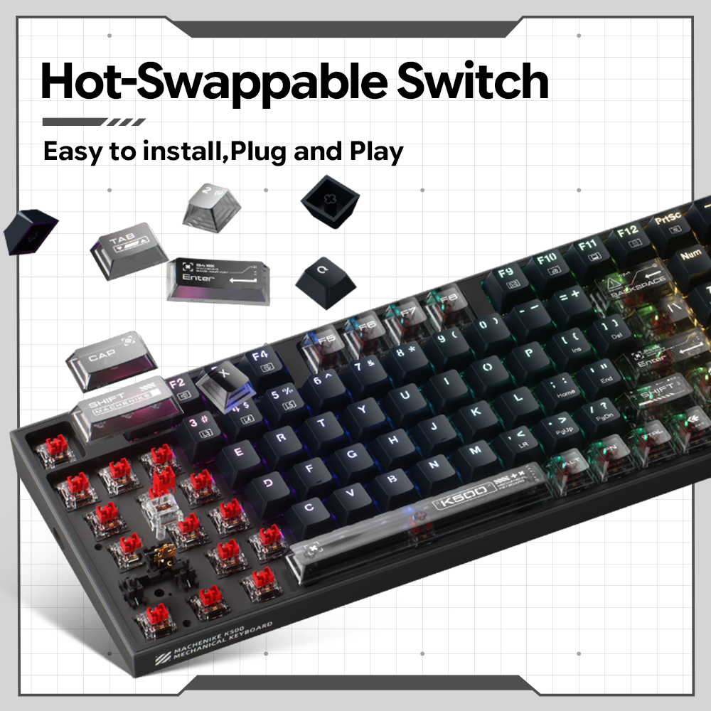 Teclado Mecánico con Cable Mac - Gaming Keyboard Hot Swappable reseña y precio