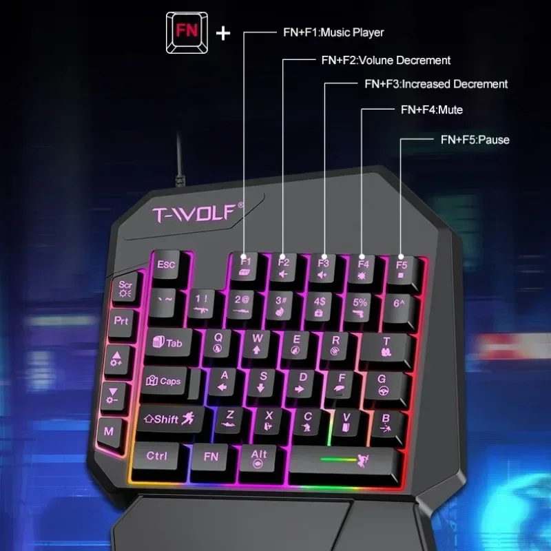 5 en 1, juego de 35 teclas, te - Gaming Keyboard Mini reseña y precio